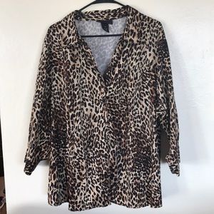 Lane Bryant Leopard print Button up Blouse Size 28